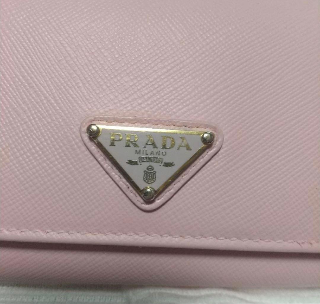 PRADA サフィアーノレザー 長財布三角ロゴ　ベビーピンク