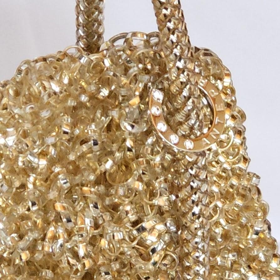 アンテプリマ ワイヤーバッグ フラップ付ハンドバッグ シャンパン