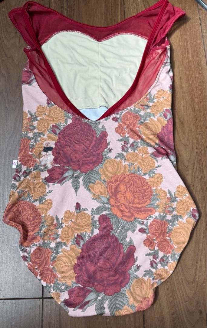 unoa レオタード　猫柄　赤　レッド　MS