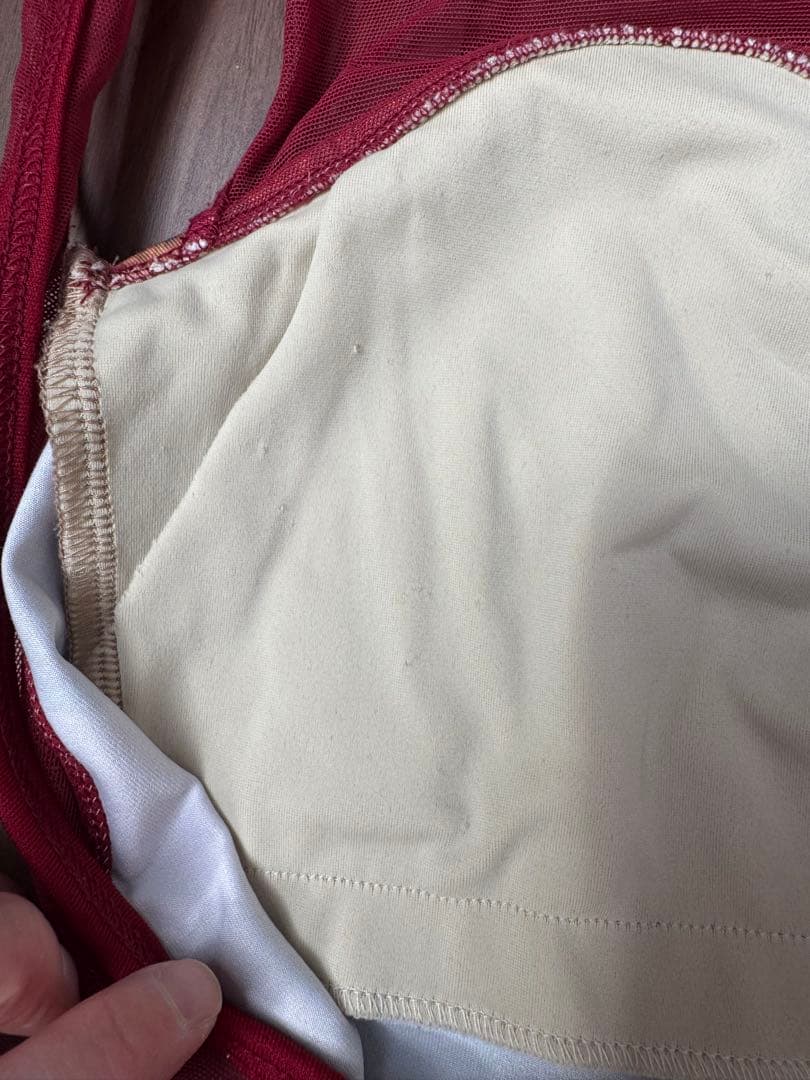 unoa レオタード　猫柄　赤　レッド　MS