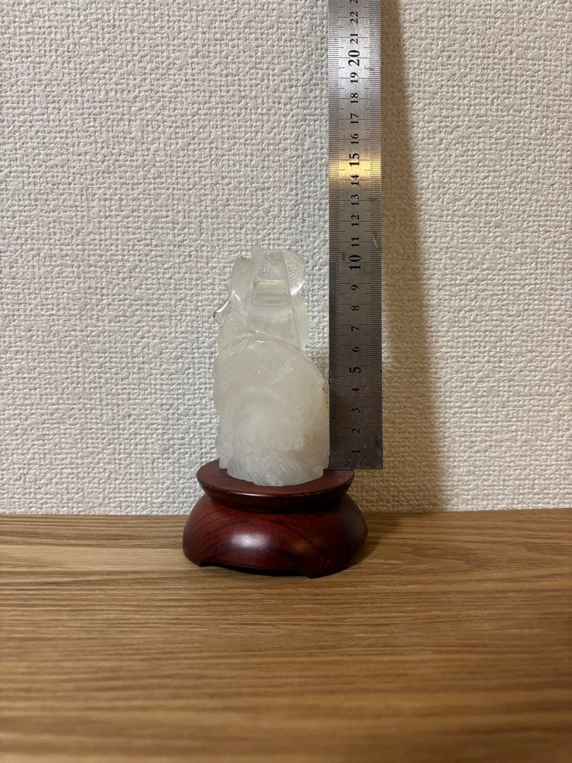 氷彫刻 ドラゴン 龍　置物 木製台座付き