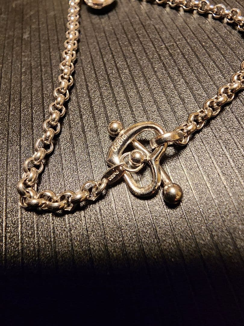 Pt850刻印あり シルバーハートチャームブレスレット