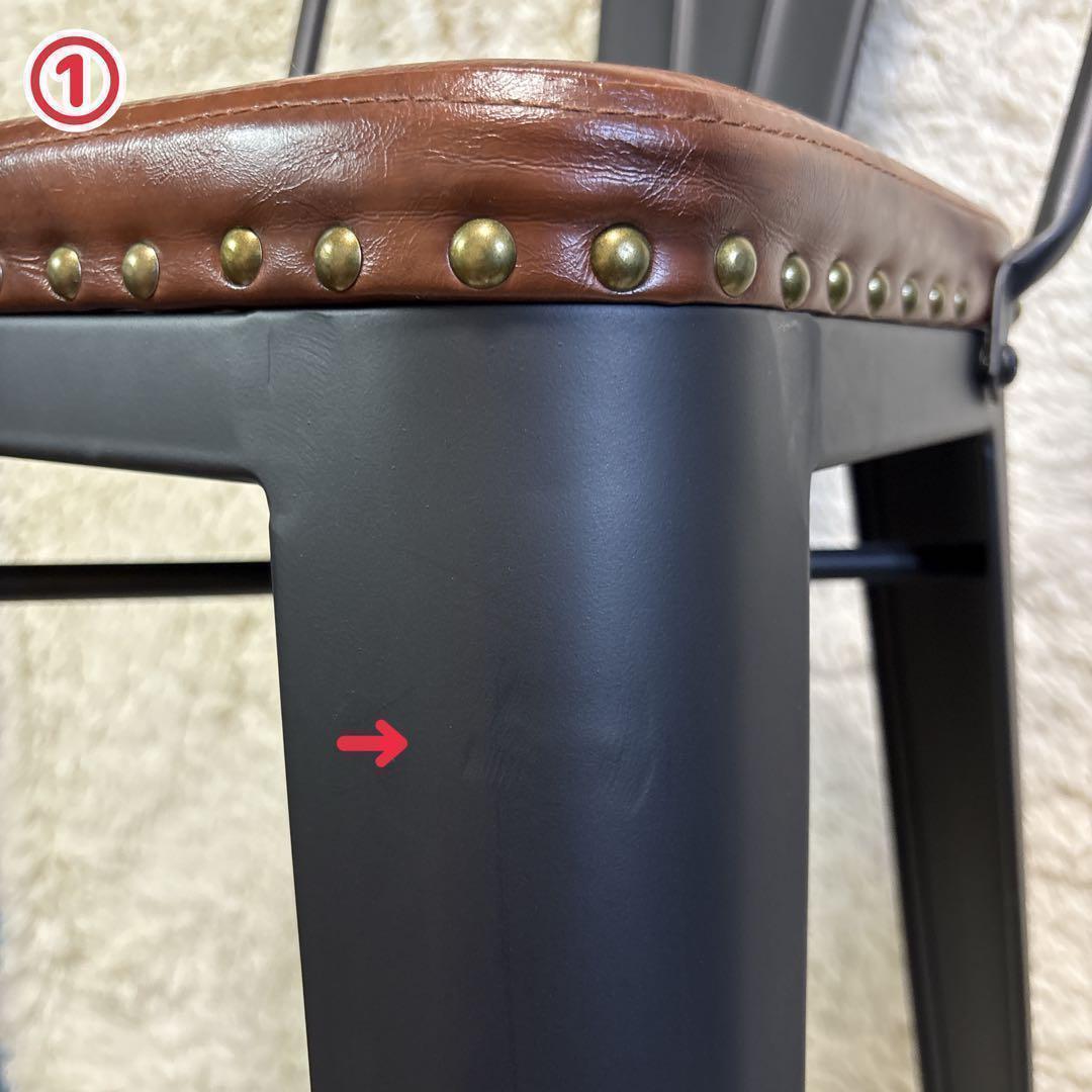 カウンターチェア 2脚セット ハイスツール 椅子 金属 レザー調 2way