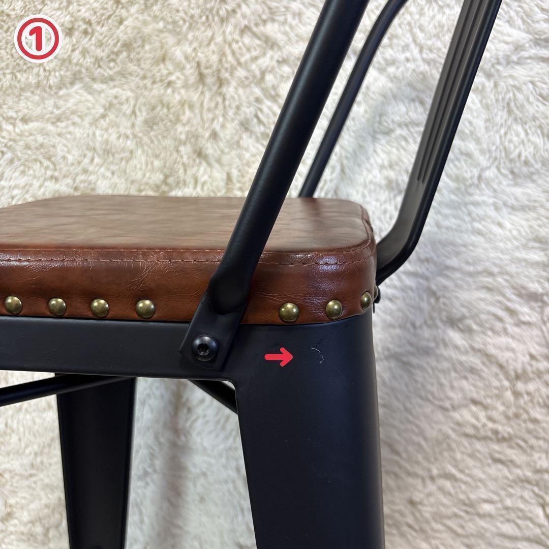 カウンターチェア 2脚セット ハイスツール 椅子 金属 レザー調 2way