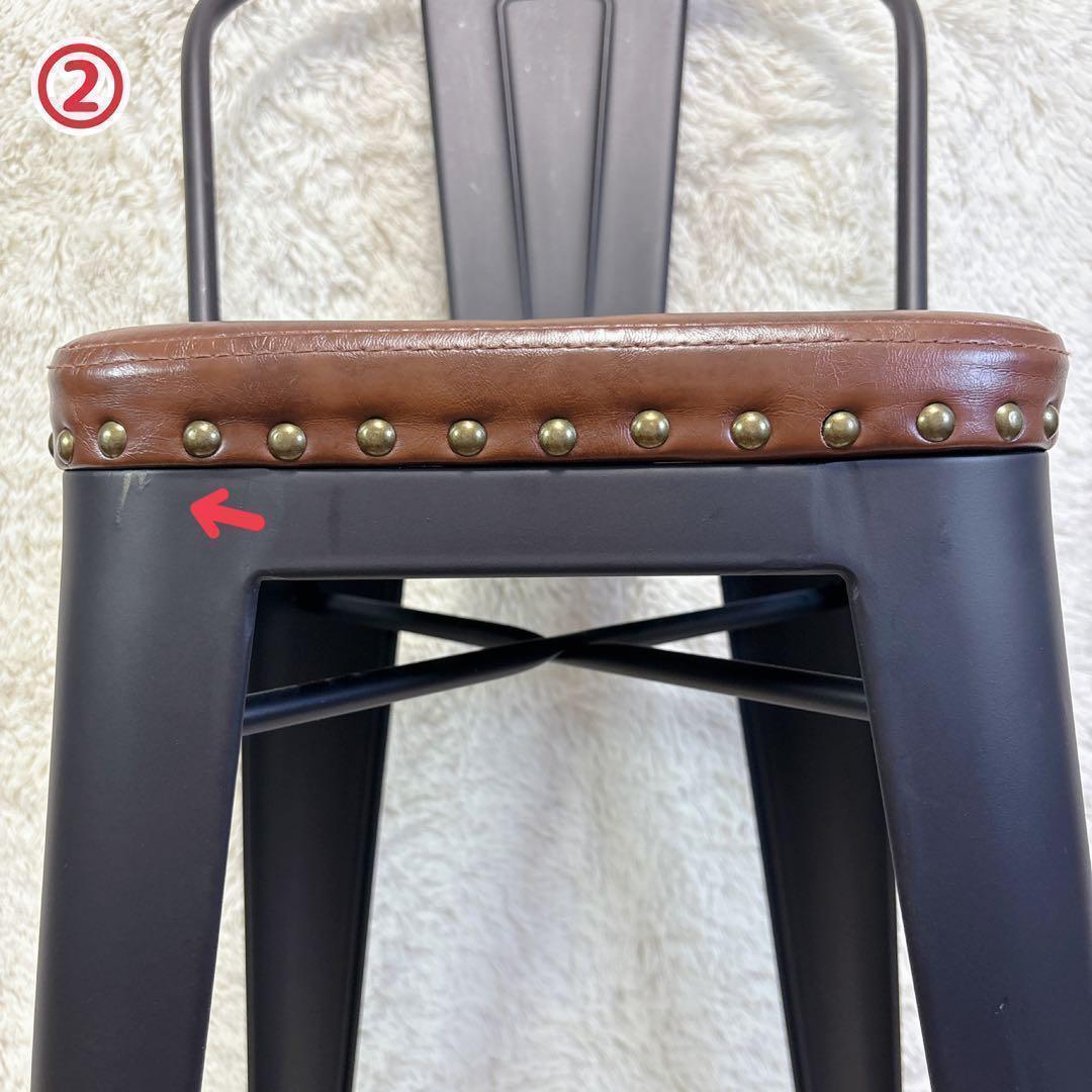 カウンターチェア 2脚セット ハイスツール 椅子 金属 レザー調 2way