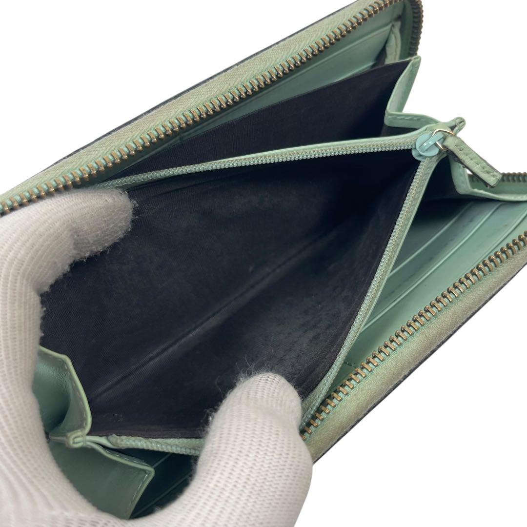 グッチ　長財布　アニマリエ　猫　GGシマレザー　ラウンドファスナー　極美品