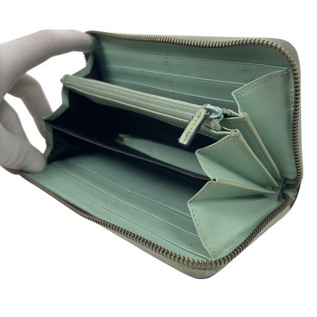 グッチ　長財布　アニマリエ　猫　GGシマレザー　ラウンドファスナー　極美品