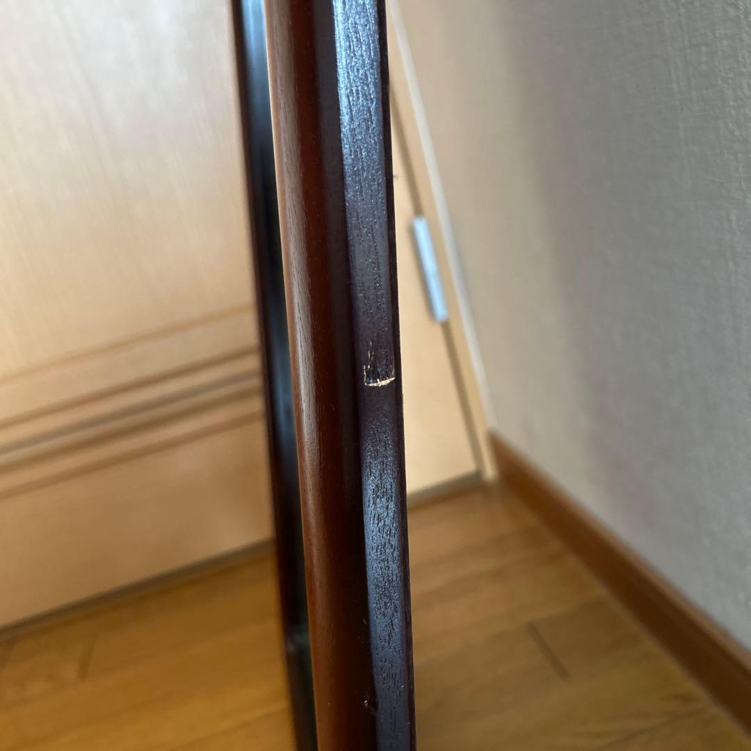 昭和レトロ！ヴィンテージ！　姿見鏡　木製フレーム　日本製　壁掛け金具付き