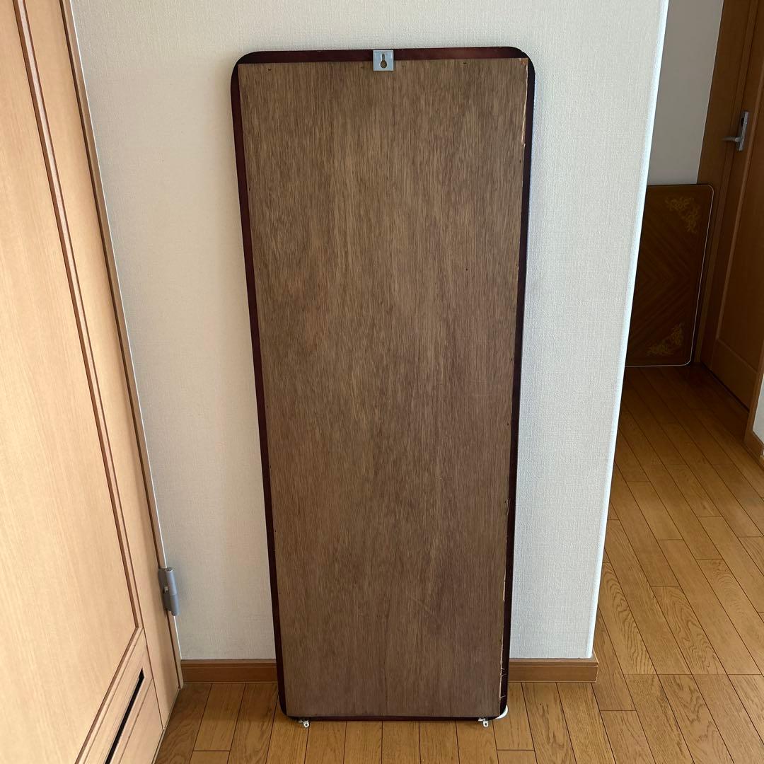 昭和レトロ！ヴィンテージ！　姿見鏡　木製フレーム　日本製　壁掛け金具付き