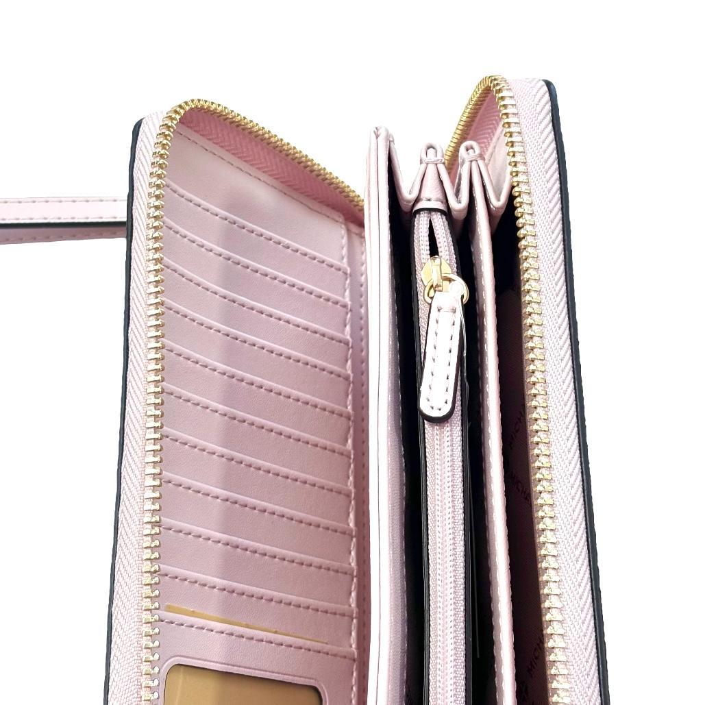 【新品】マイケルコース 長財布 ピンク ストラップ シグネチャー MKロゴ 財布