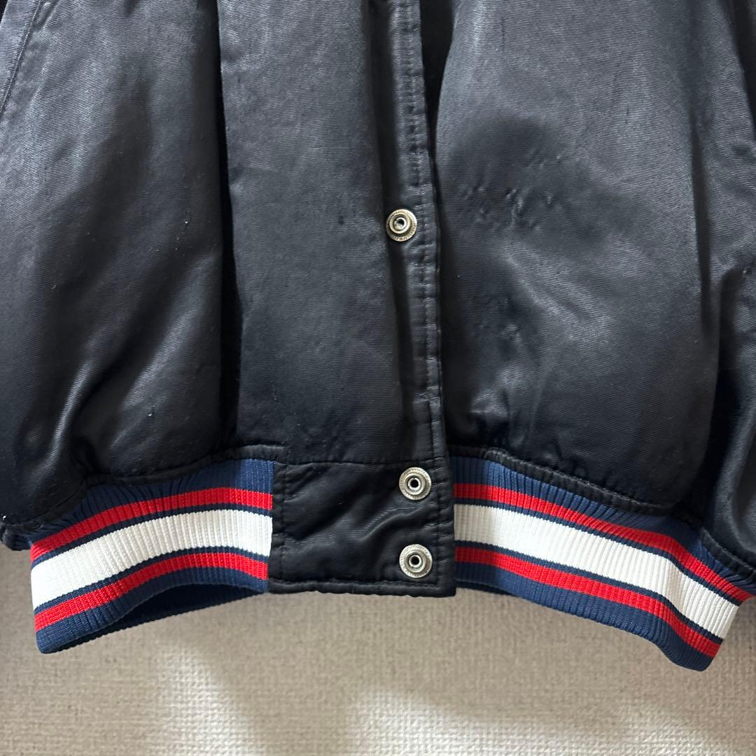 古着　ブルゾン　スターター スタジャン MLB インディアンス ブラック　XL