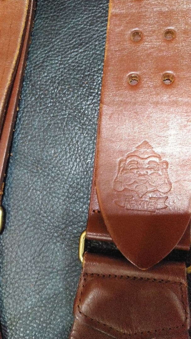 J*様 EVISU エヴィス　本革レザー サスペンダー 　ブラウン
