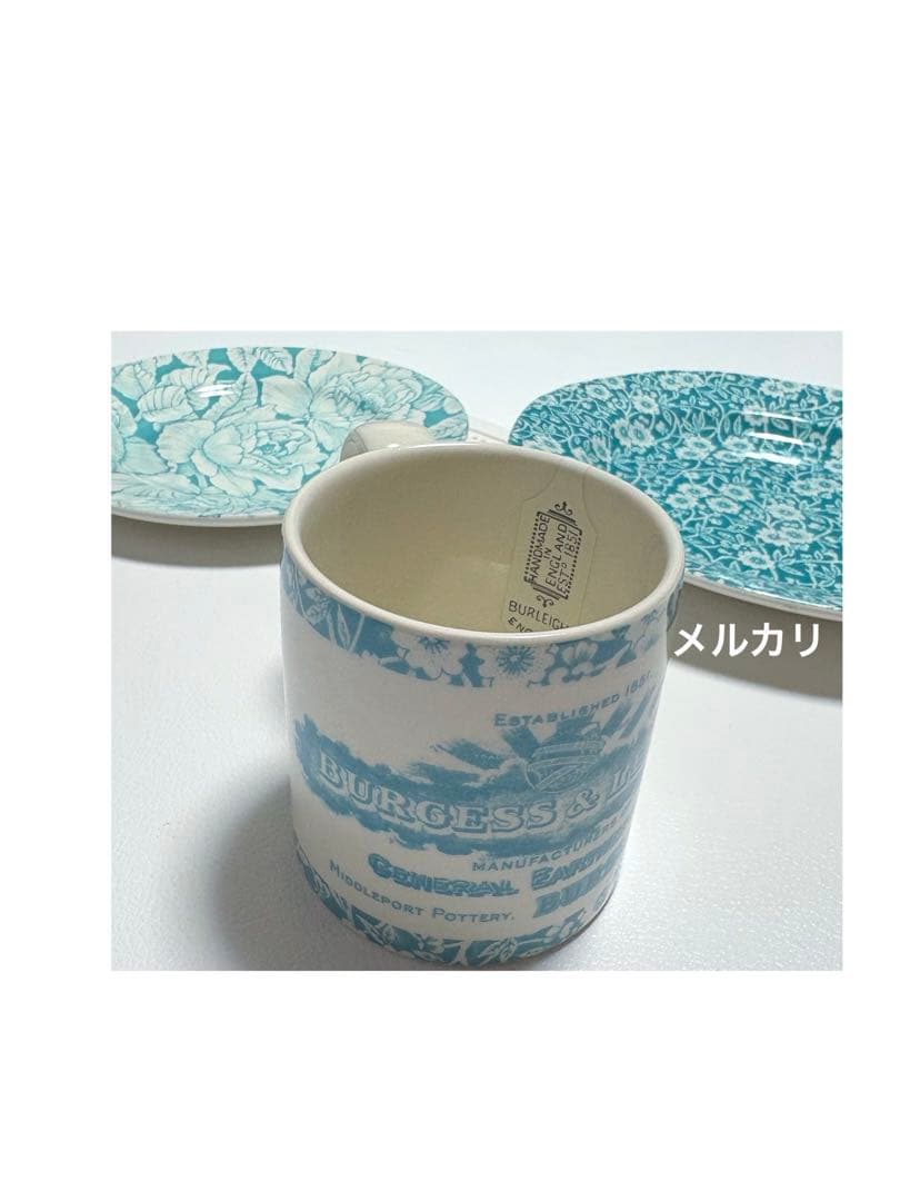 バーレイ プレート マグカップ　キャリコ　オーデニール　burleigh