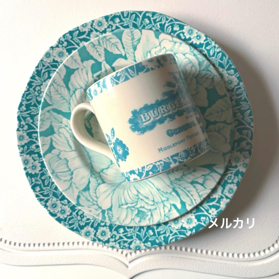 バーレイ プレート マグカップ　キャリコ　オーデニール　burleigh