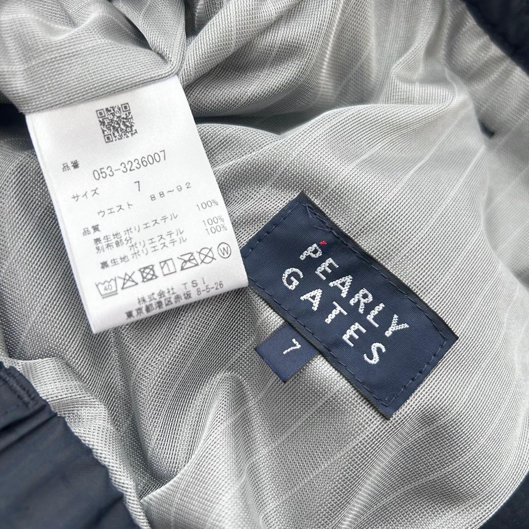 新品　パーリーゲイツ　パンツ　ストレッチ　ウエストゴム　蓄熱　ネイビー　サイズ7