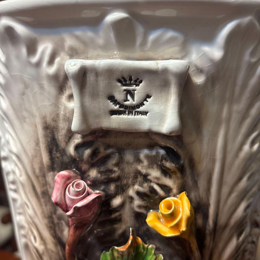 イタリア製 陶器製 傘立て カポディモンテ 約50センチ