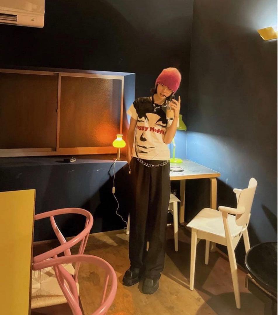 ERL グラデーションビーニー モヘア ピンク