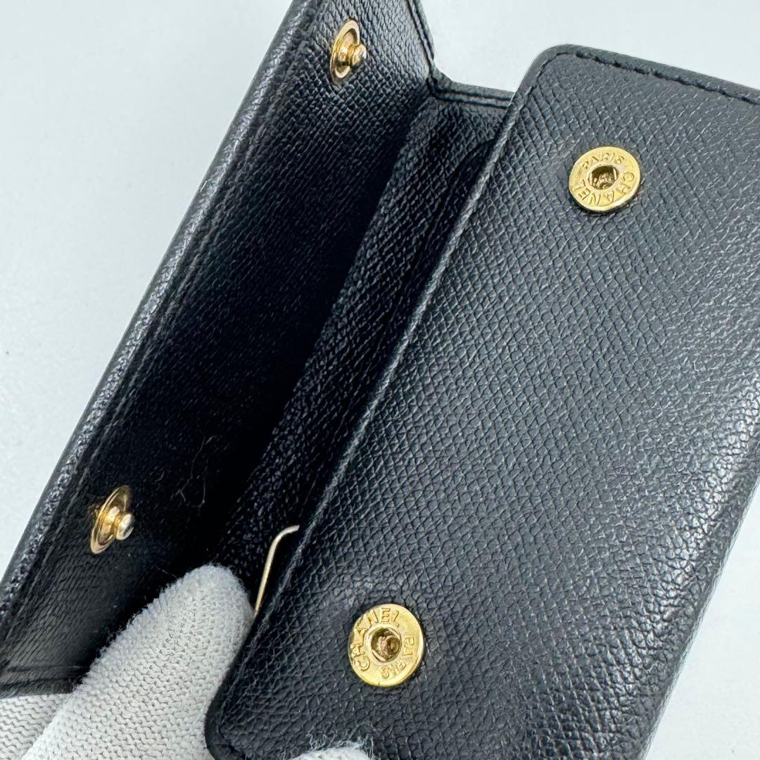 CHANEL シャネル ココボタン レザー 6連 キーケース ブラック シリアル