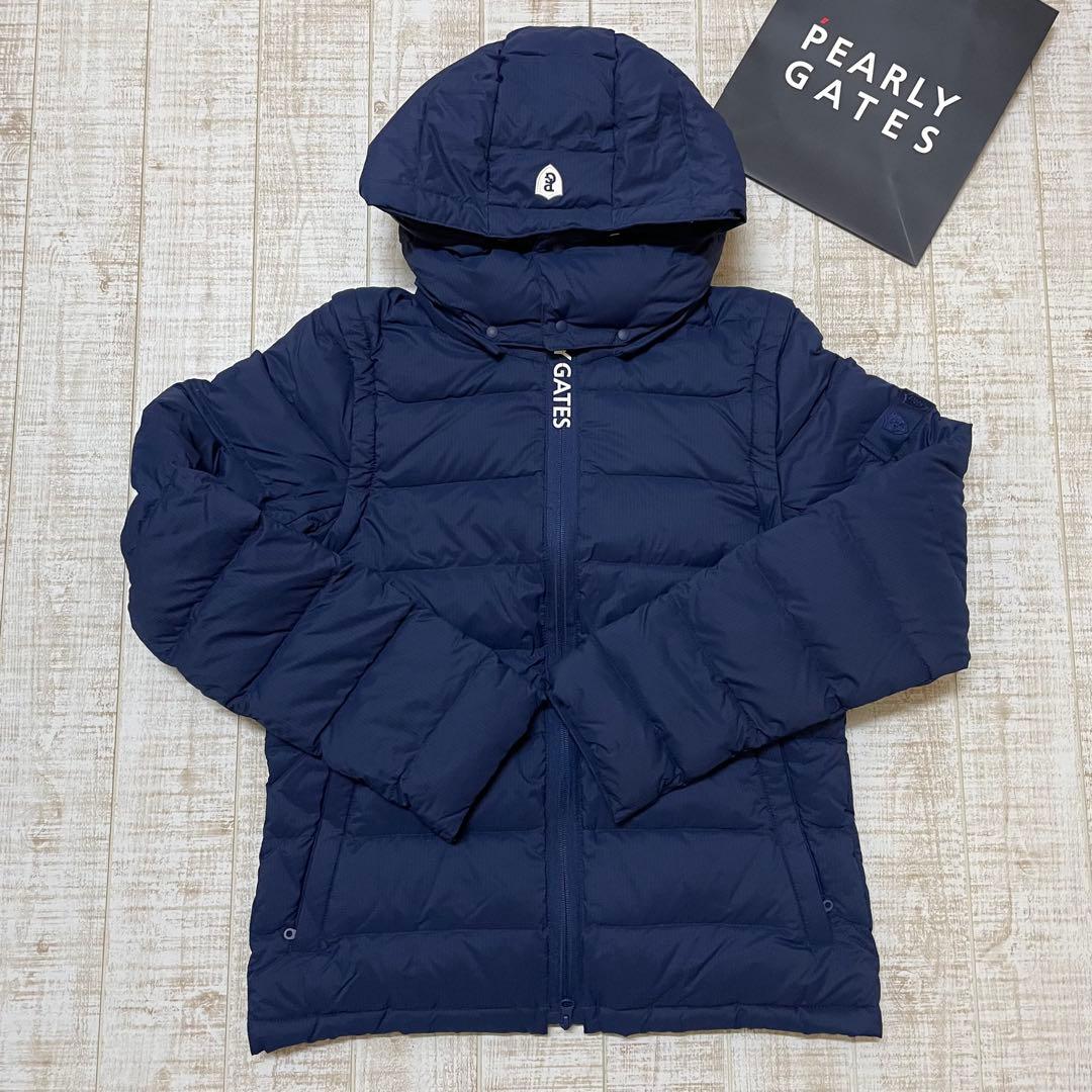 新品 パーリーゲイツ ダウンジャケット 高級 ネイビー Mサイズ（4）