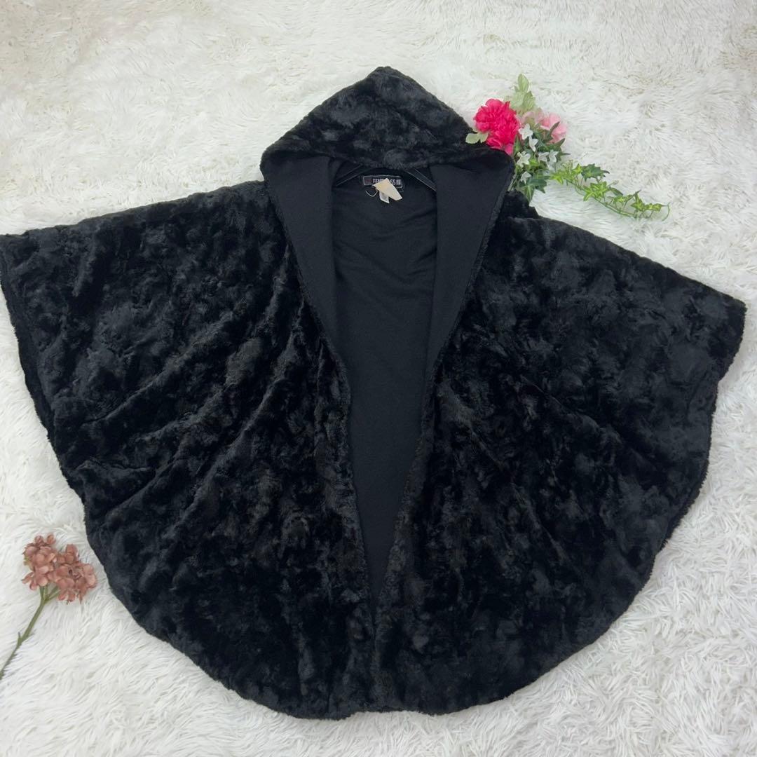 D625 F フェンディ365 イタリア製 フード付き レディース ポンチョ