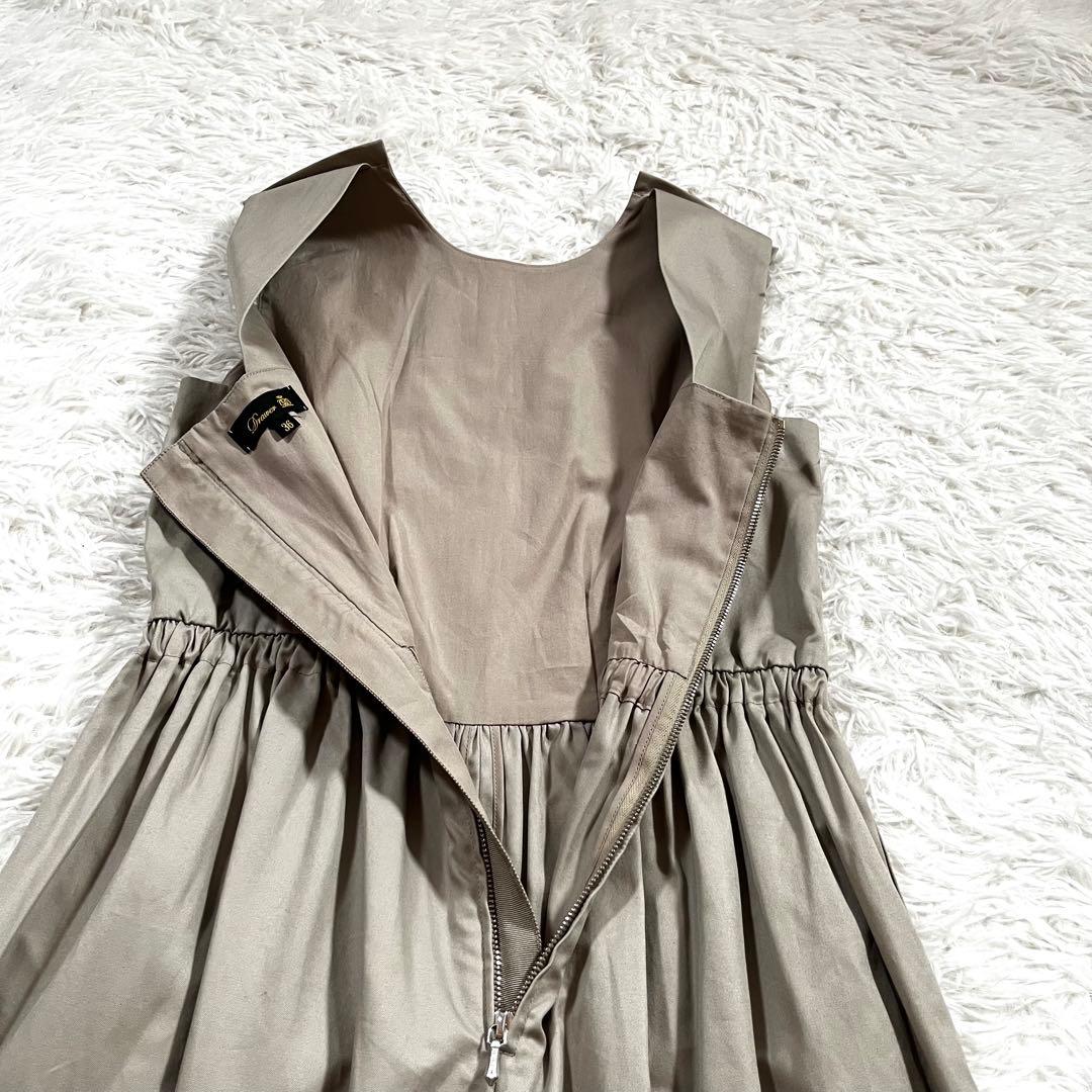 美品✨ドゥロワー コットン ノースリーブ オールインワン サロペット　ベージュ