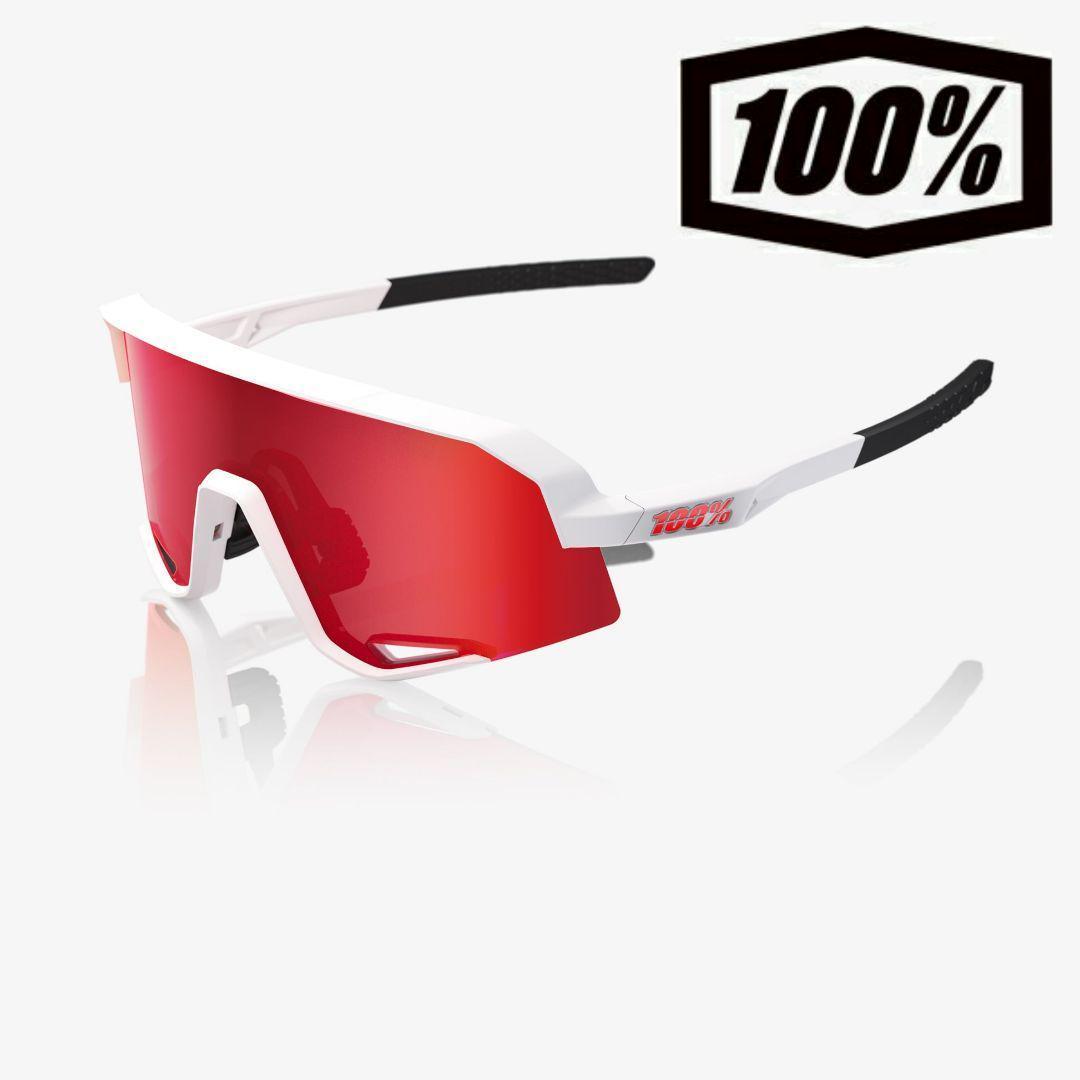 100% Slendale ホワイト レッドミラーレンズ ワンハンドレッド
