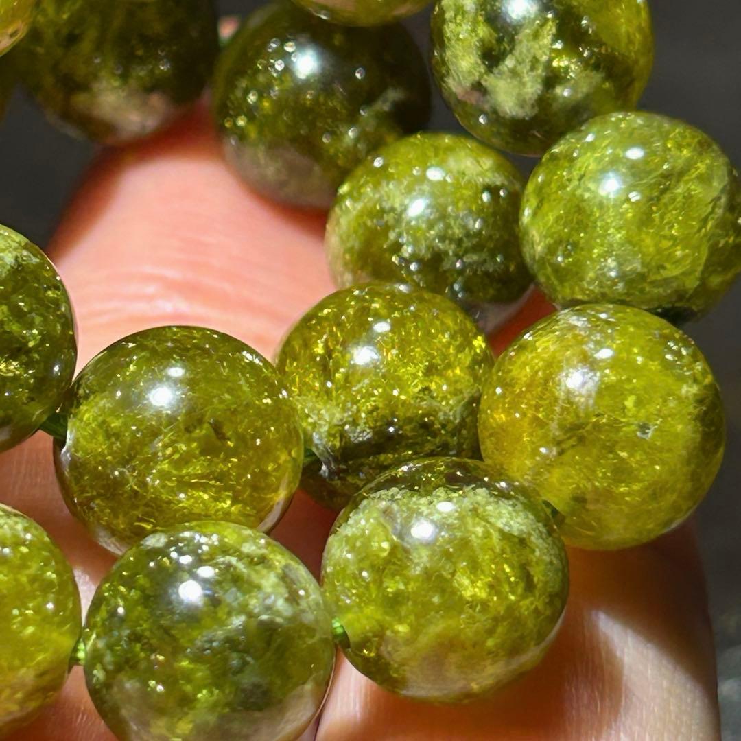 ☆高級品質！福徳弁天宝珠⑧！ツァボライト！グリーンガーネット ブレス