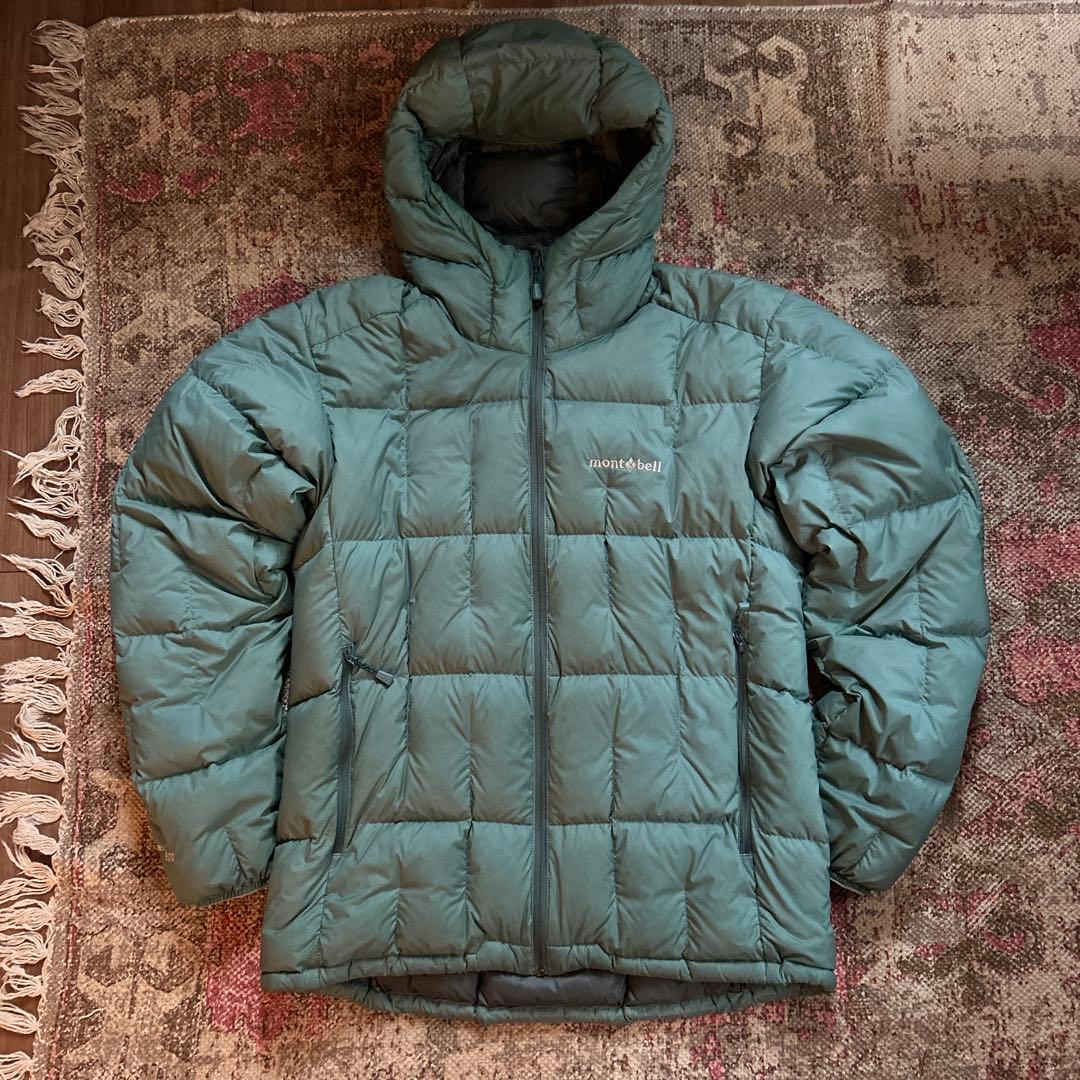 モンベル ネージュダウンパーカ ダウンジャケット 軽量 ブルーグリーン