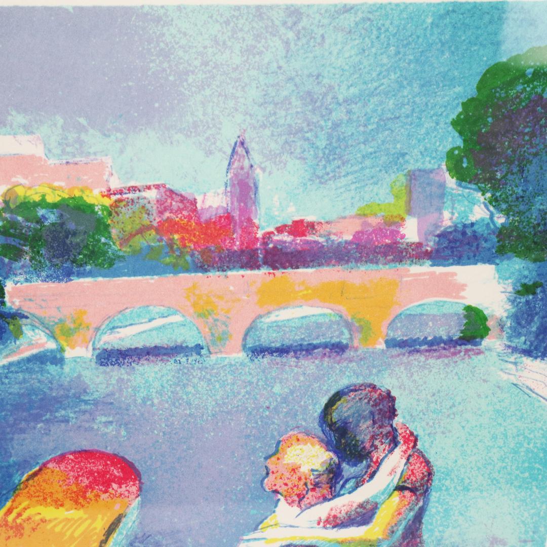 ポール・ギアマン リトグラフ シテ島の恋人達 97/350 - メルカリ