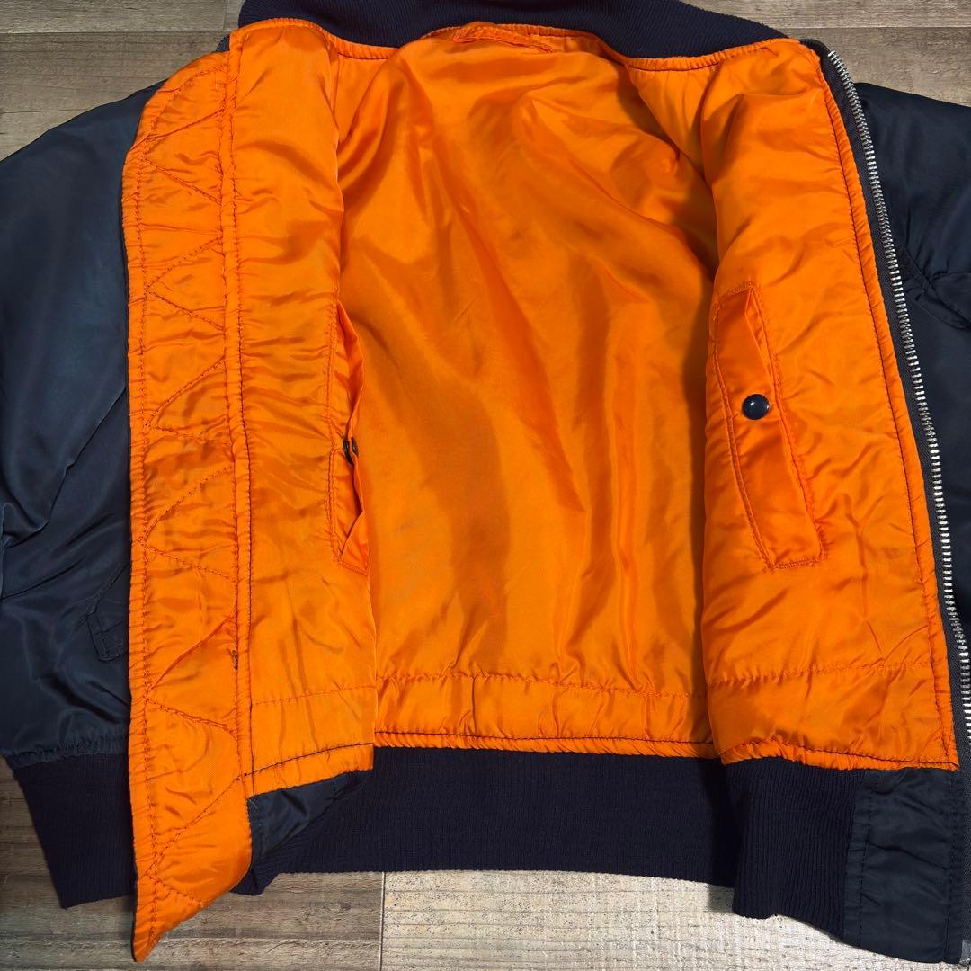 「ふぁいあー」90s アルファインダストリーズ MA-1 ネイビーUSA製