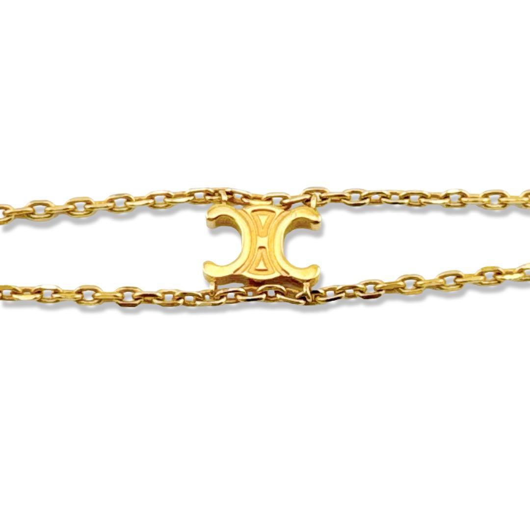 【美品】 セリーヌ トリオンフサスペンダー UCA1243 ブレスレット GP