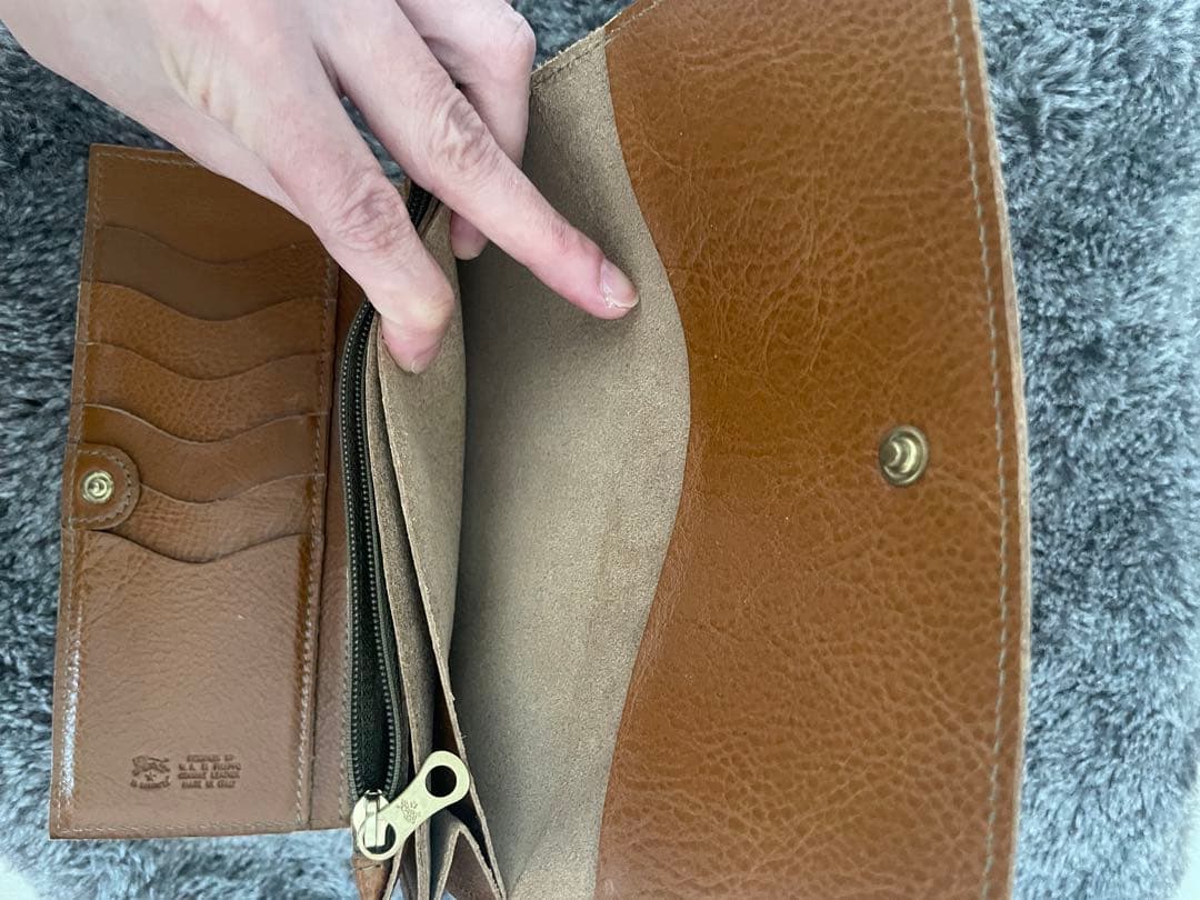 IL BISONTE 長財布 オリーブ　保存袋付き