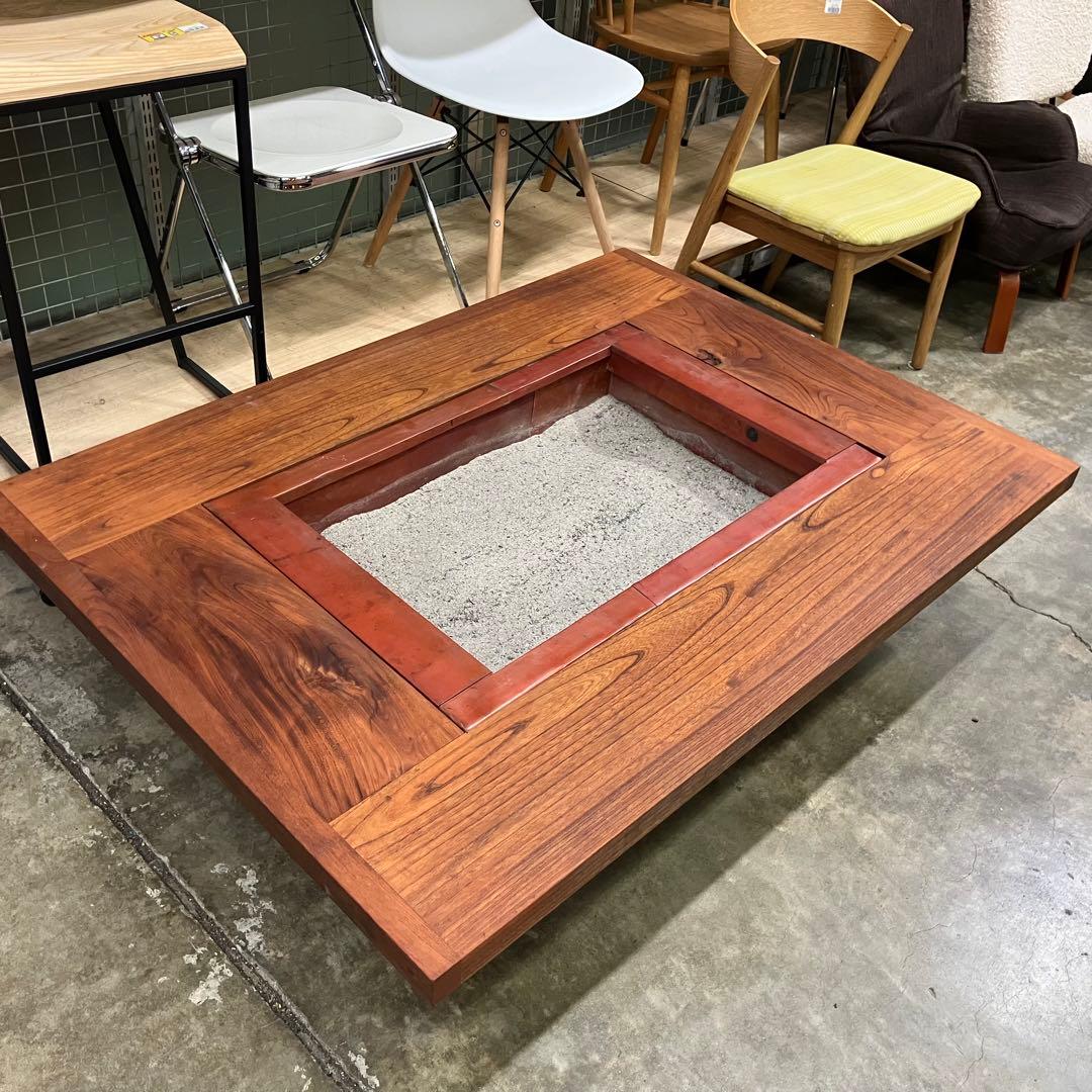 囲炉裏テーブル 火鉢 座卓 銅板 灰付き - メルカリ