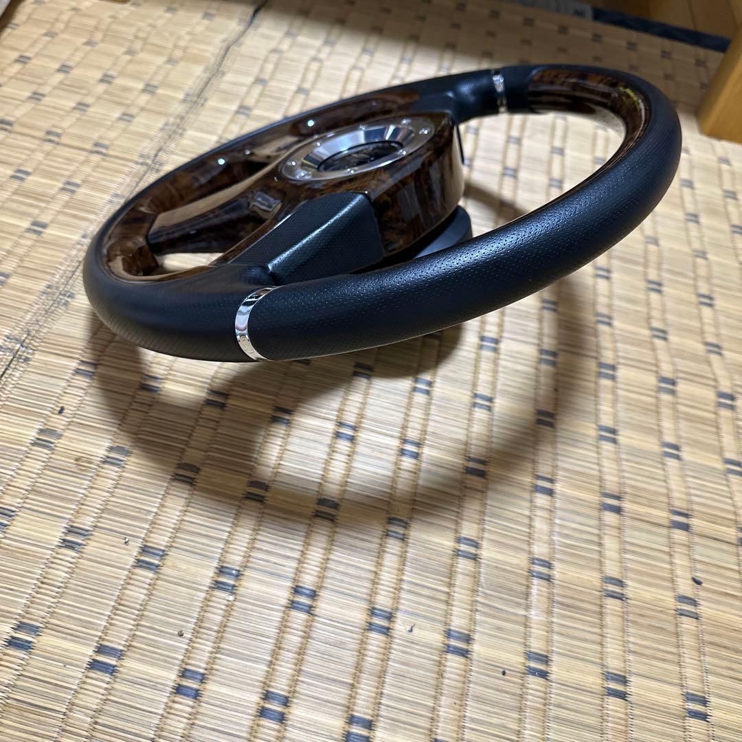 ファブレス ステアリングホイール ウッド調