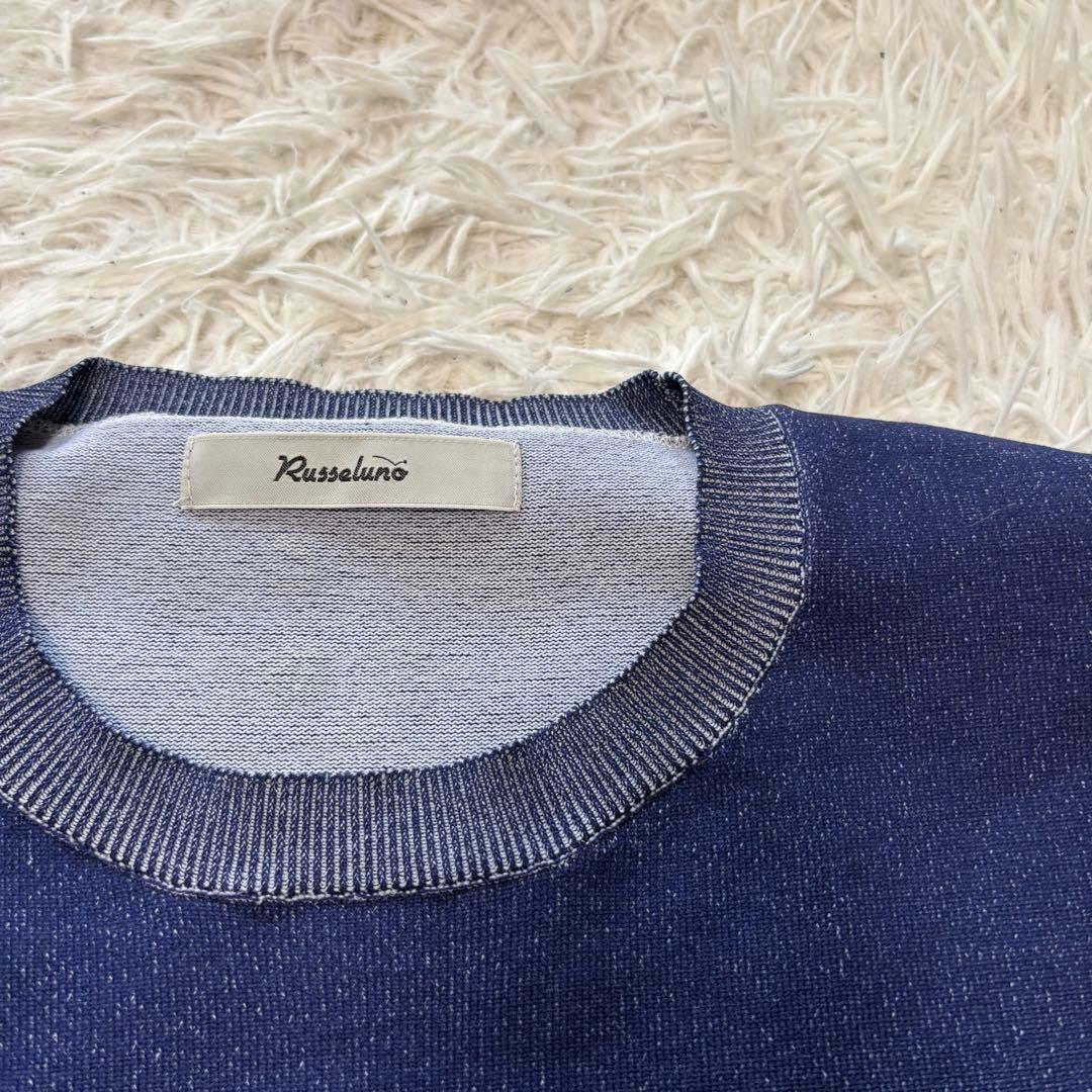 ラッセルノ ゴルフ ニット セーター デニム ビッグロゴ ゴルフウェア