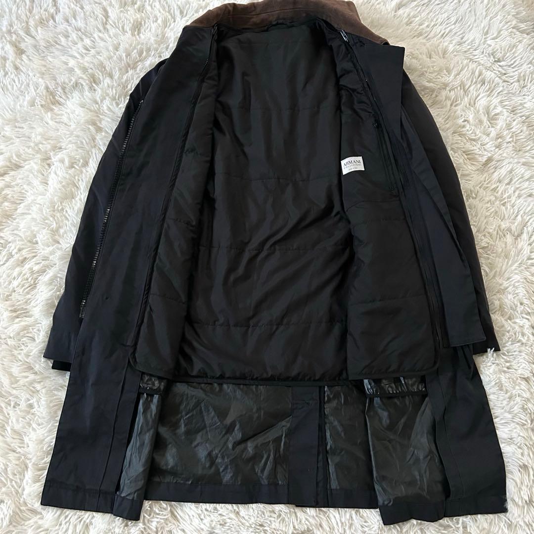 アルマーニコレツォーニ 中綿ライナー付 ステンカラーコート 50 XL相当