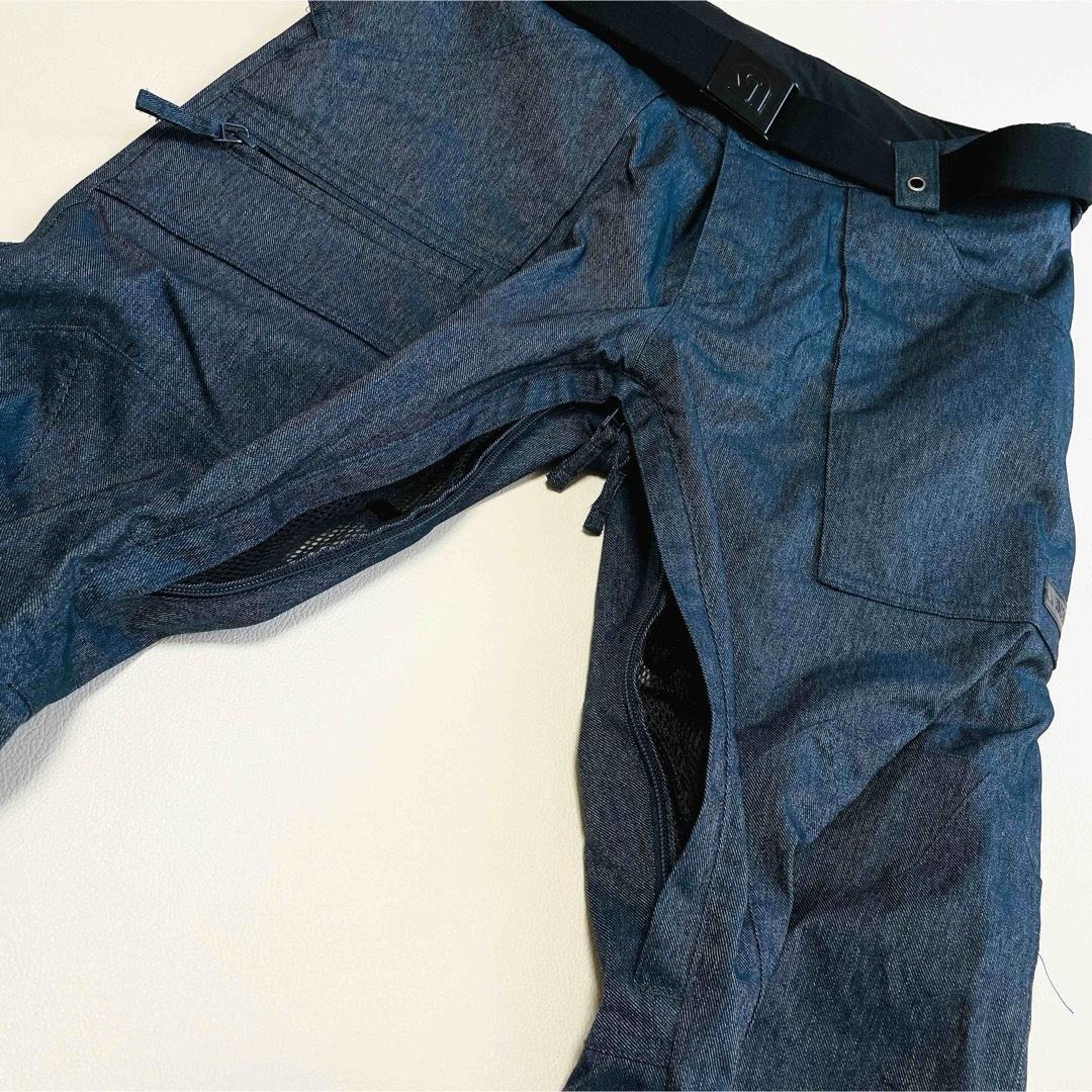 6701【美品】バートン　パンツ　メンズ　デニム風　ベルト付き　スノボウェア