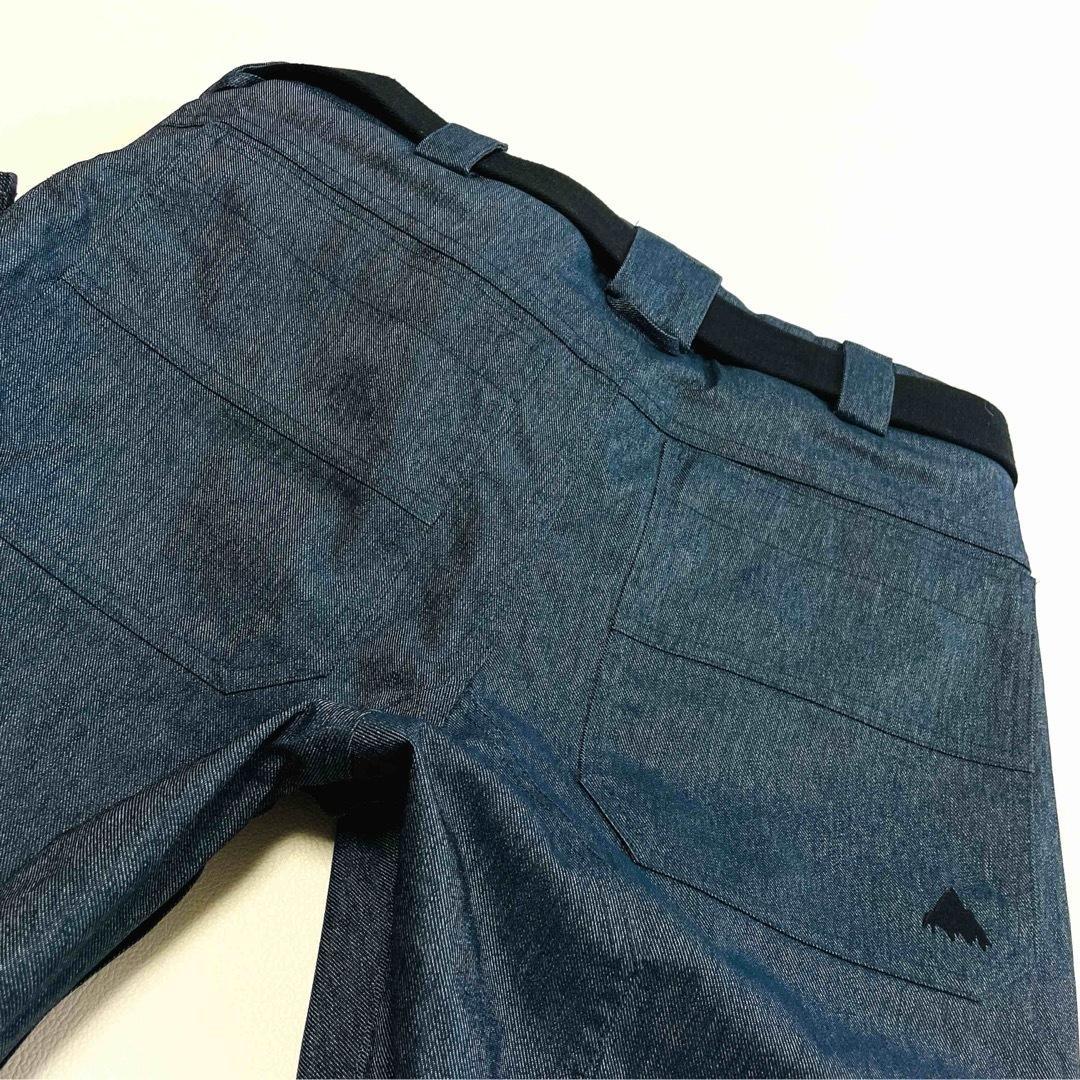 6701【美品】バートン　パンツ　メンズ　デニム風　ベルト付き　スノボウェア