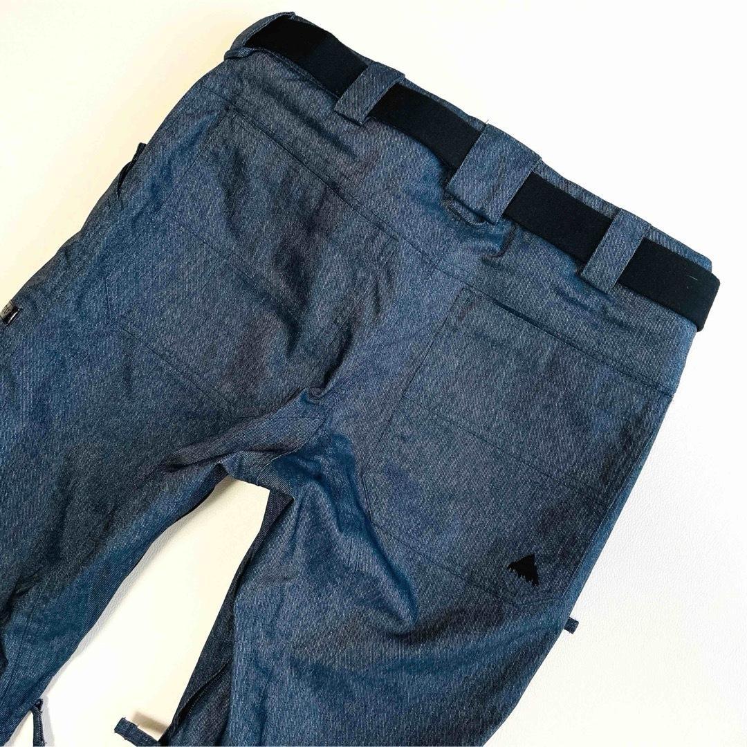6701【美品】バートン　パンツ　メンズ　デニム風　ベルト付き　スノボウェア