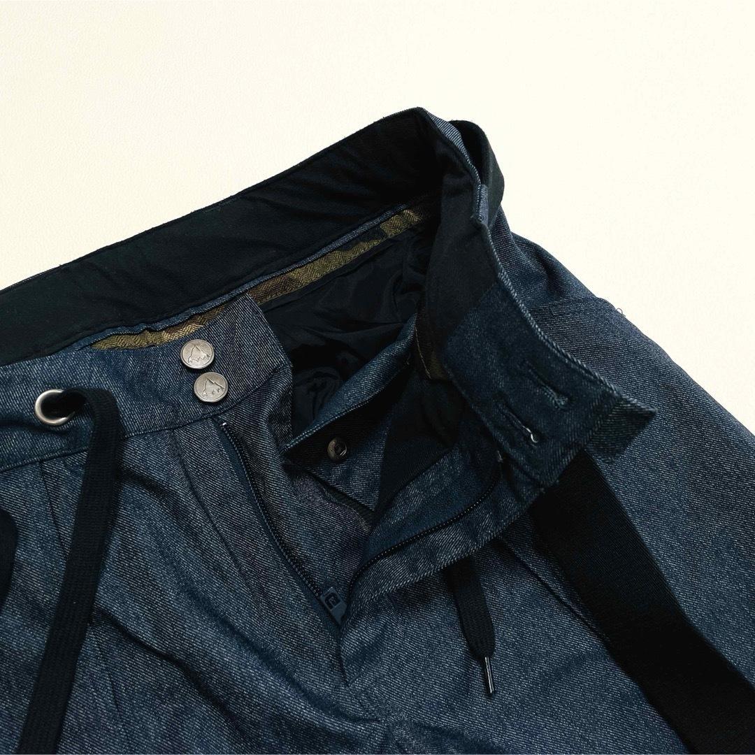 6701【美品】バートン　パンツ　メンズ　デニム風　ベルト付き　スノボウェア