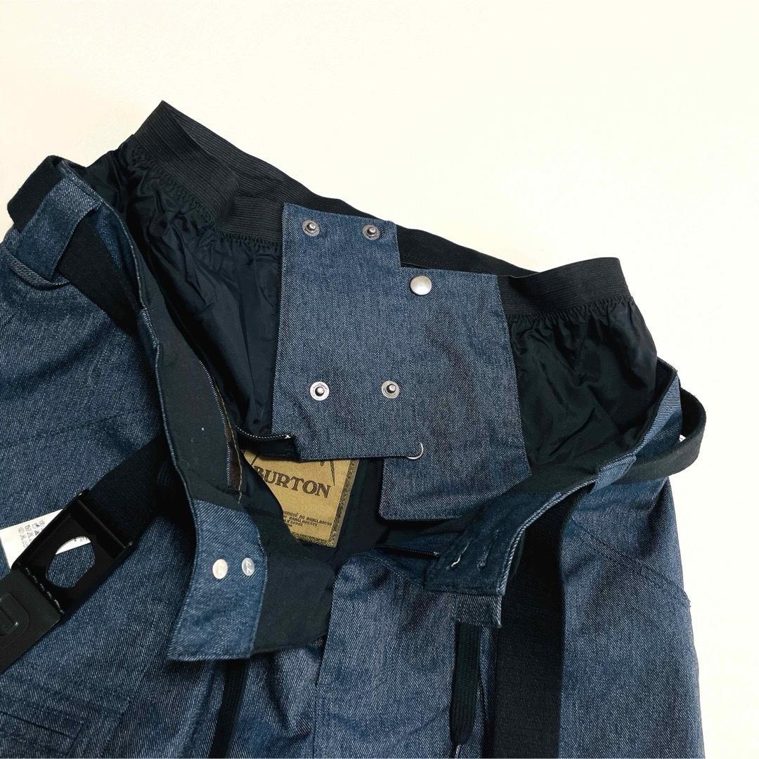 6701【美品】バートン　パンツ　メンズ　デニム風　ベルト付き　スノボウェア