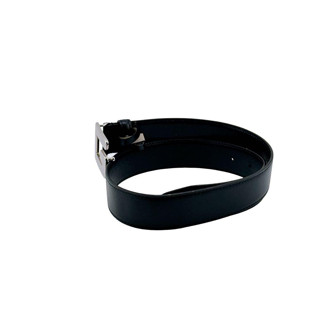 グッチ レザー ベルト シルバー金具 表記65・26 レディース ブラック