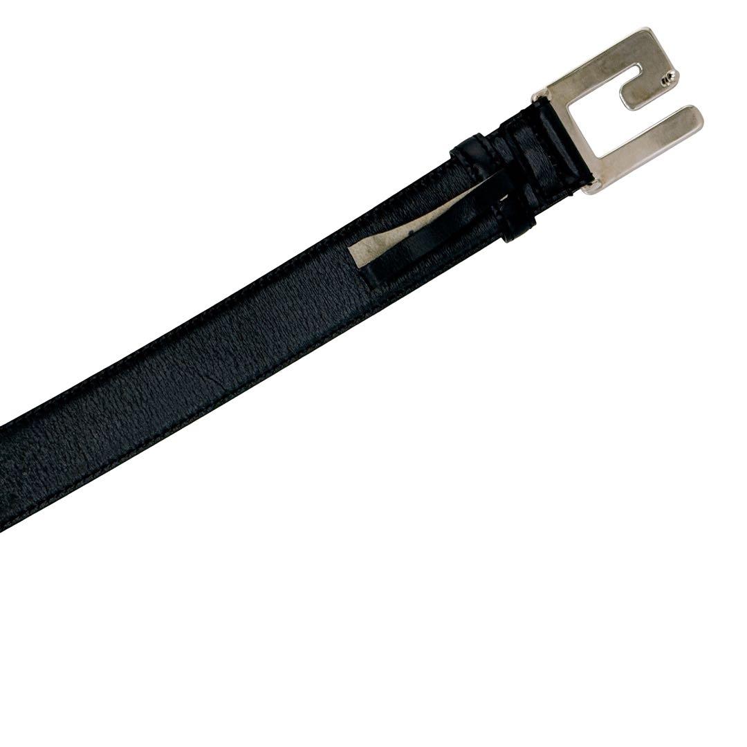 グッチ レザー ベルト シルバー金具 表記65・26 レディース ブラック