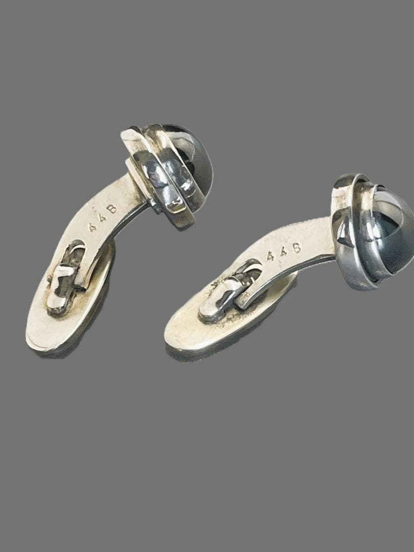   ジョージジエンセン カフス ヘマタイトとタイタック