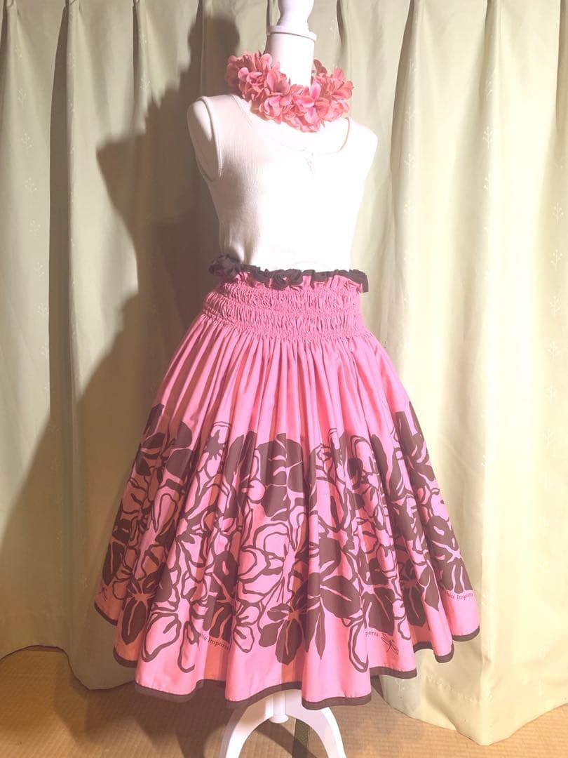 タヒチインポーツ フラダンス パウスカート 大人ピンク - メルカリ