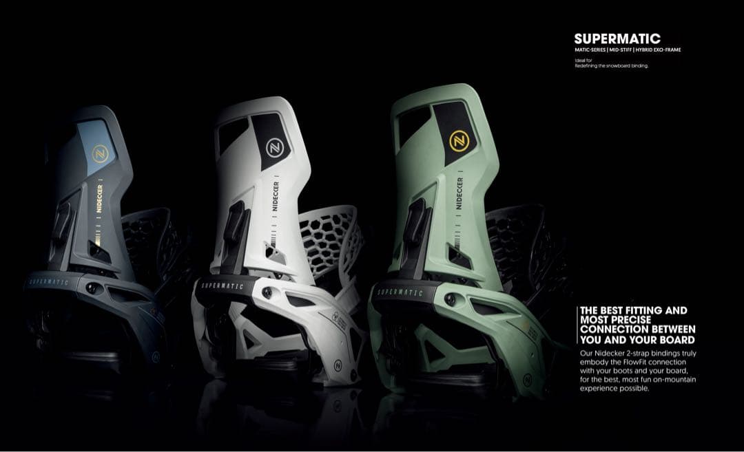 ブラック スノーボード ビンディング　Nidecker Supermatic L