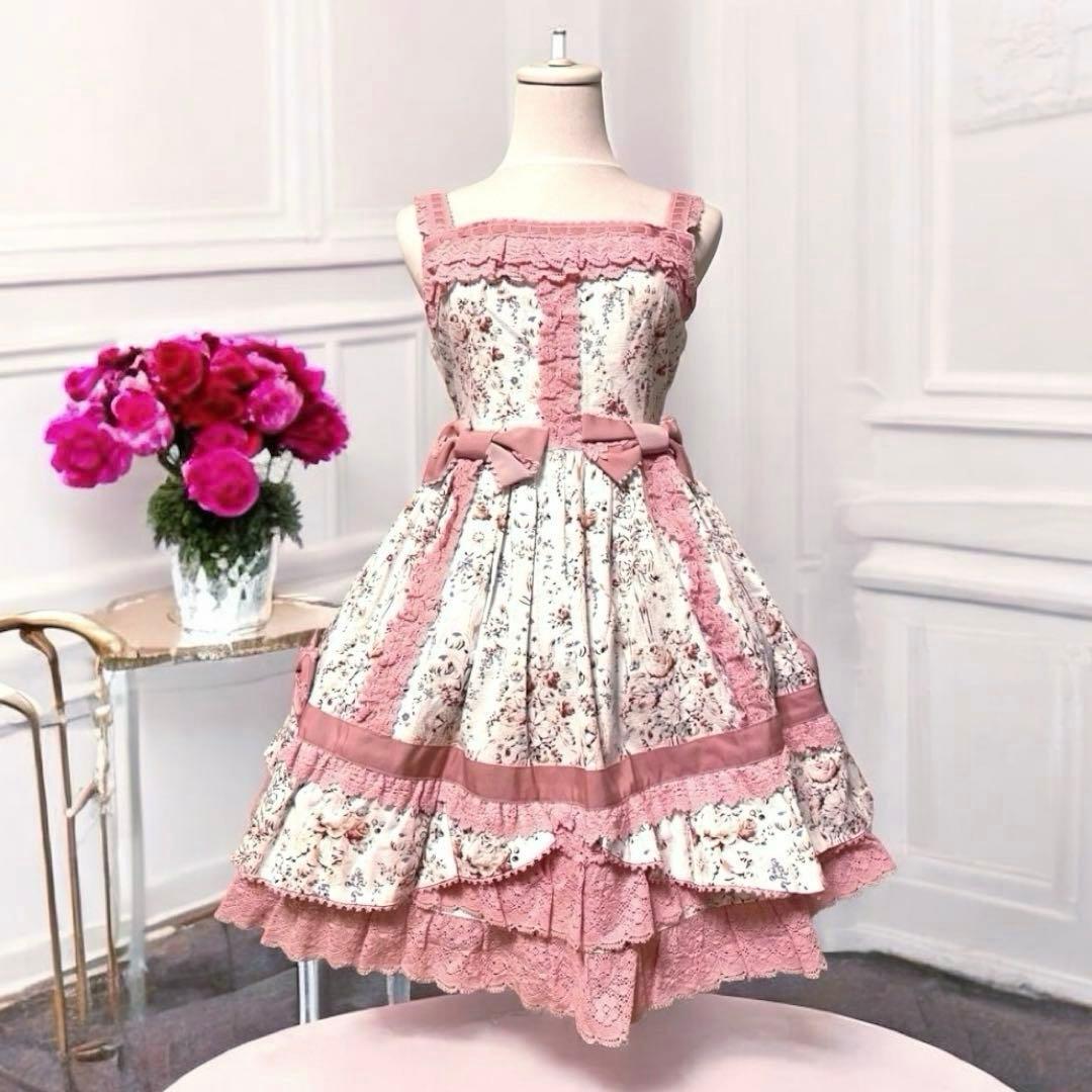 BABY,THE STARS アントワネットブーケ柄 ジャンパースカート ピンク