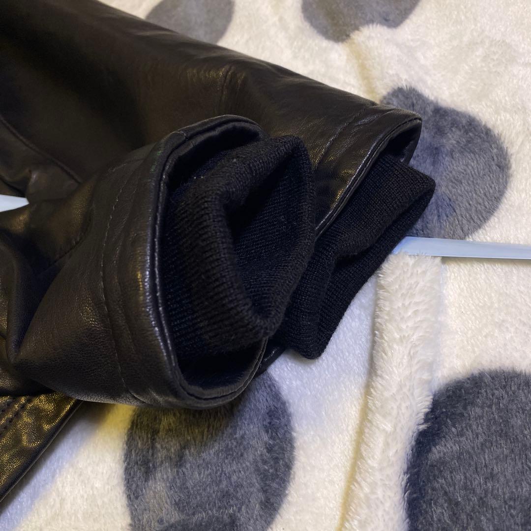 【羊革】AVIREX シングルライダース レザージャケット Lサイズ 黒