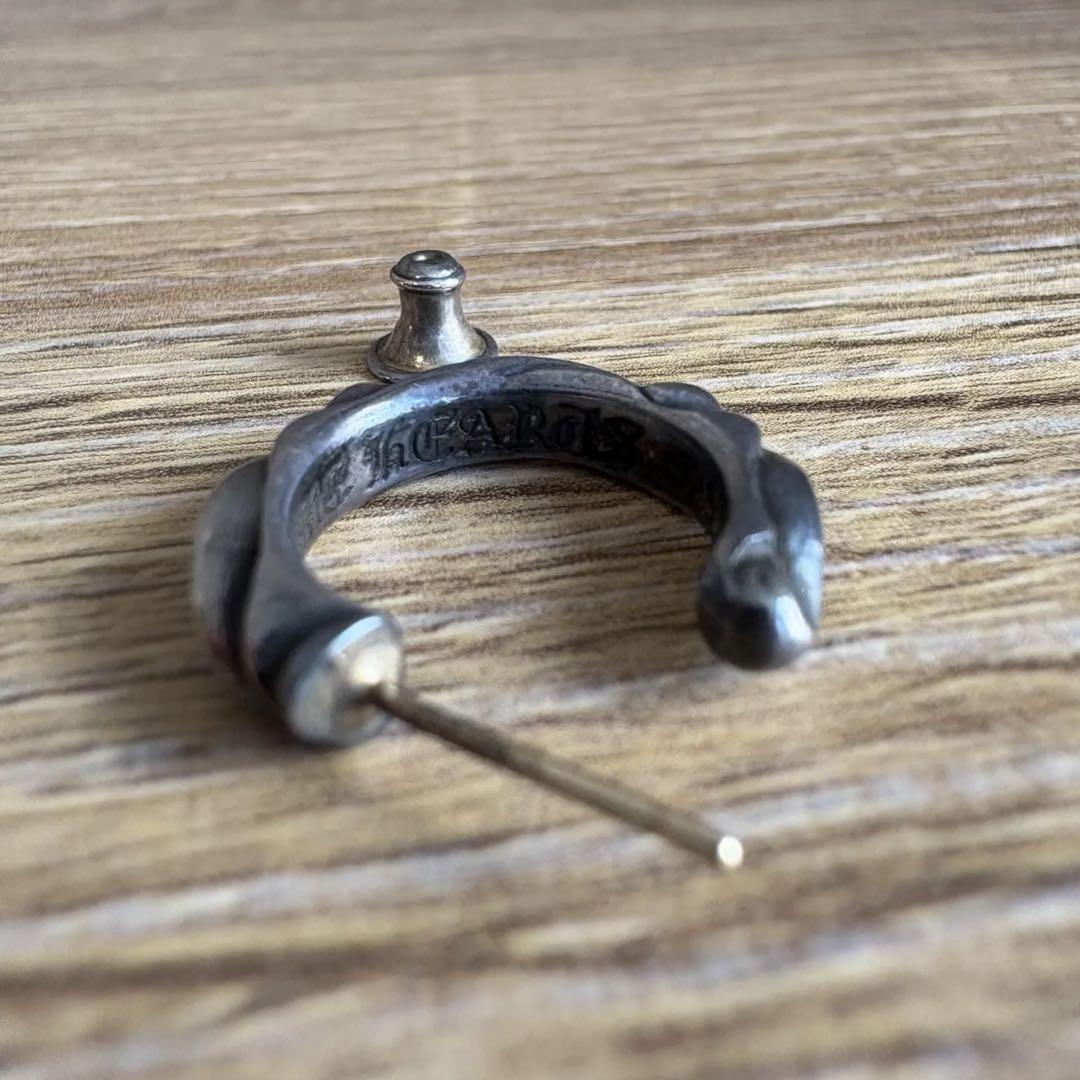 クロムハーツ スクロールフープピアス 本物 美品