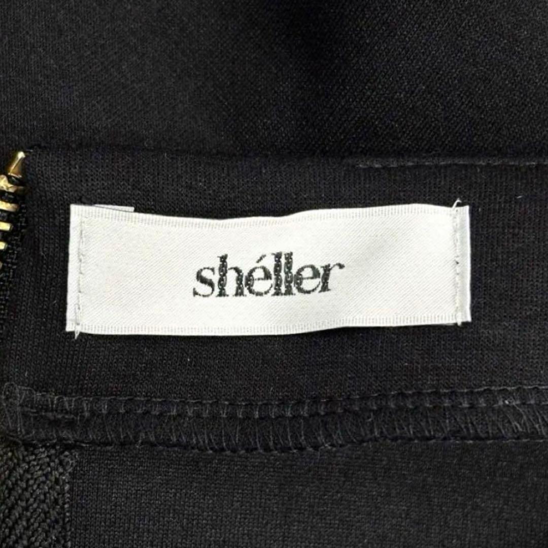 美品　シェリエ　sheller　バックZIPスウェットミニワンピース　Fブラック